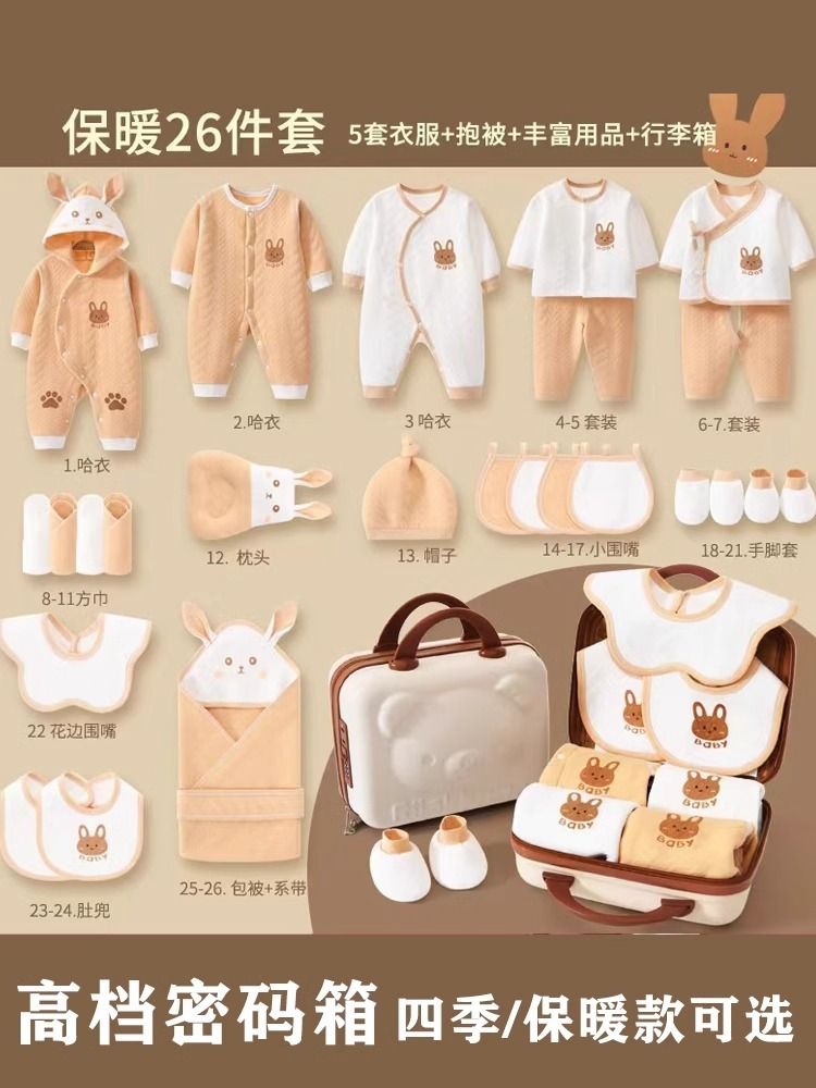 Newborn baby 0 to 6mth clothes gift box set expectant baby gift giving high end newborn and full month supplies collection unisex 4 seasons wear