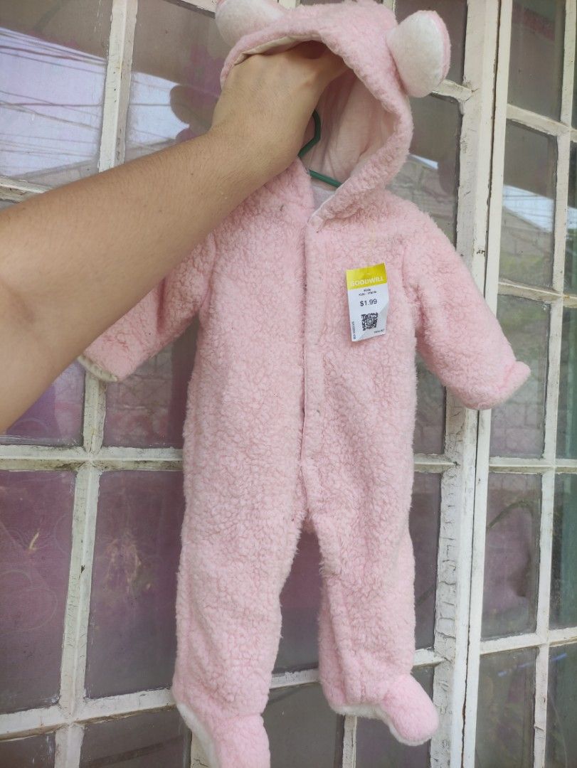 Newborn Baby Furry Animal Onesie Bunny Pink Babies Kids Babies