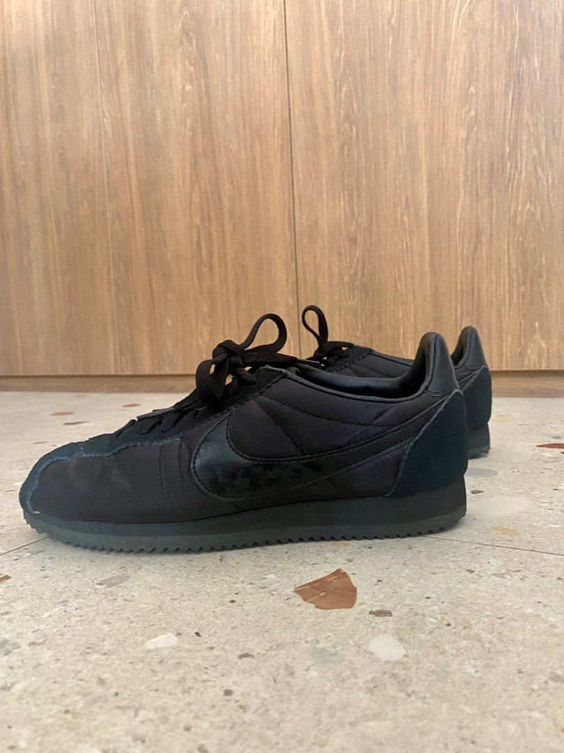 All black sales leather nike cortez