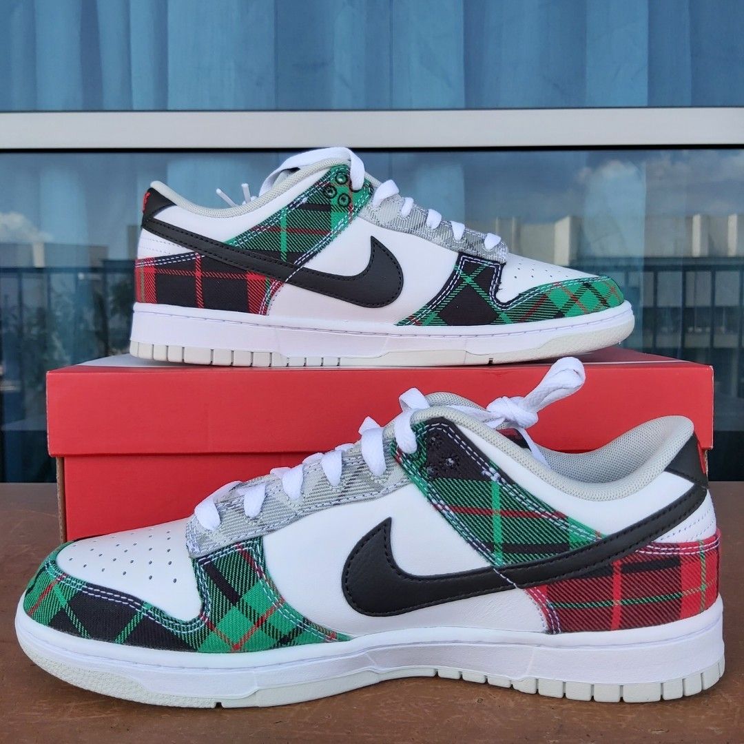 Red shop plaid nikes