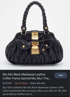 ORIG MIUMIU MATELASSE COFFER FRAME BAG