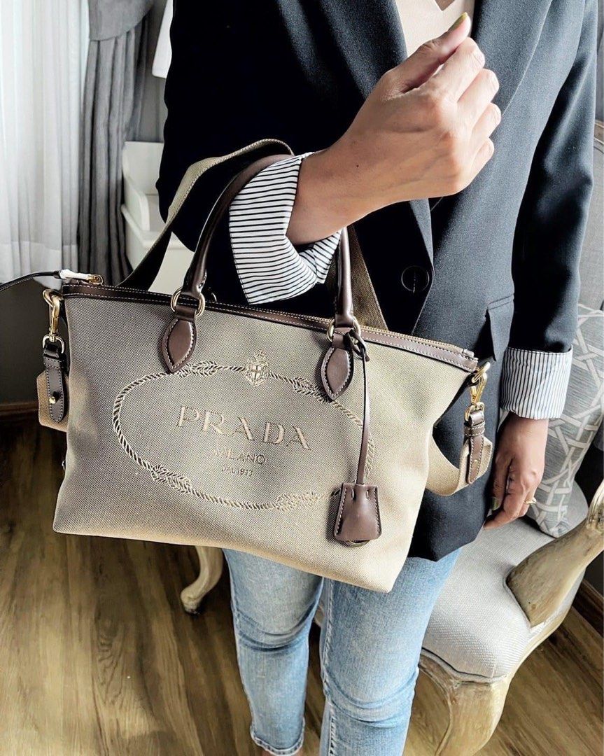 PRADA Jacquard 2 Way Tote