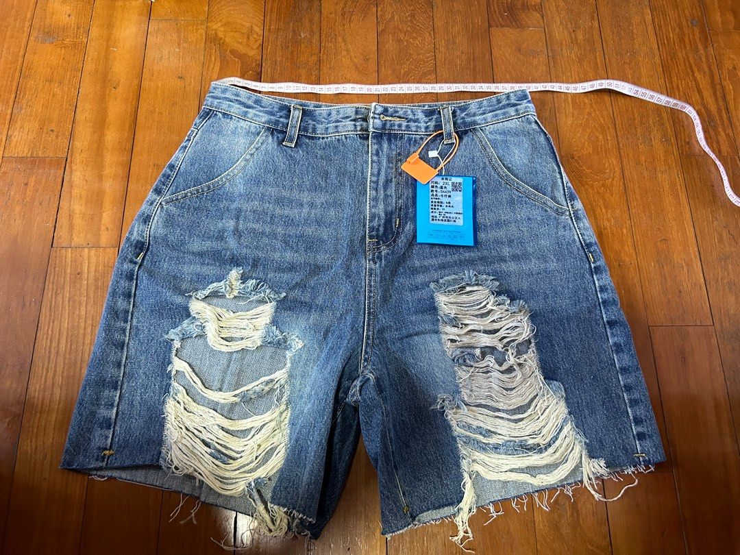 Plus Size Ripped Denim Shorts Women s Fashion Bottoms Shorts on