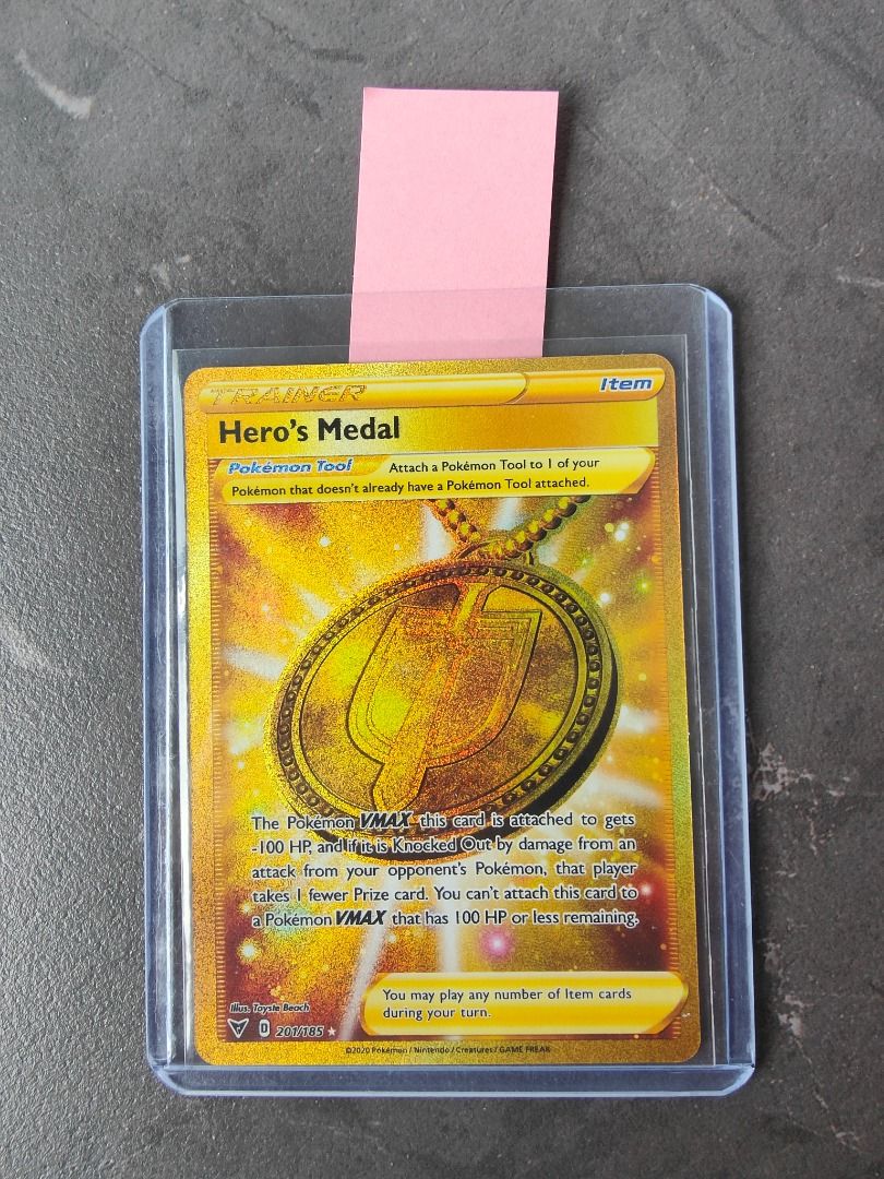 gold heroes medal pokemon card Heldenmedaille VIV201 DE NM