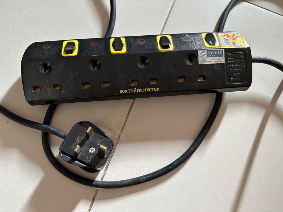 Power Extension Cord, Surge Protection, length 2m+, TV & Home Appliances, Electrical, Adaptors