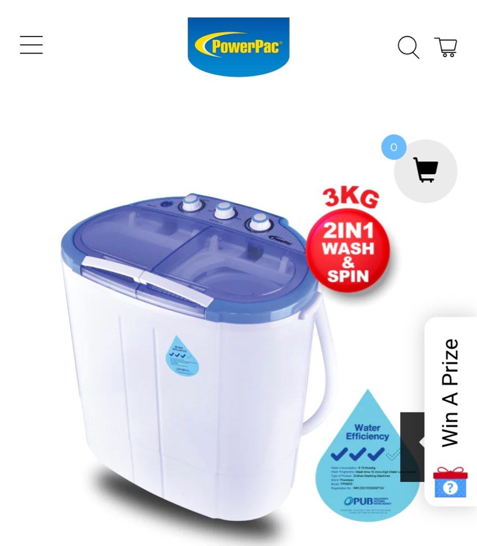 2in1 Twin Tub Mini Washing Machine - Wash & Spin Fast Laundry (PPW920)