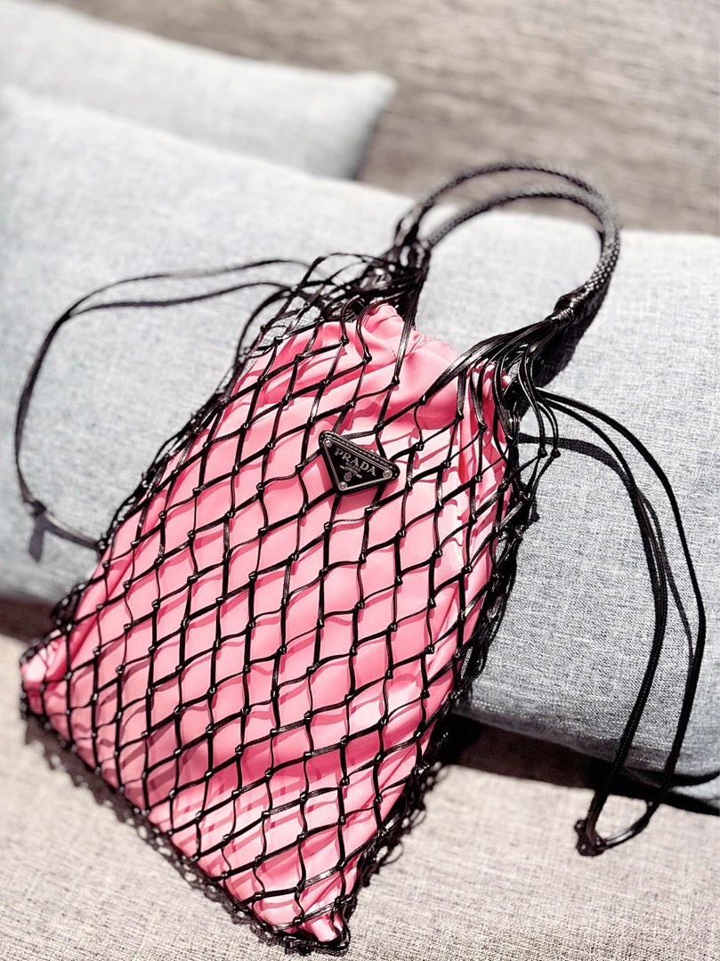 Prada mesh hotsell drawstring bag