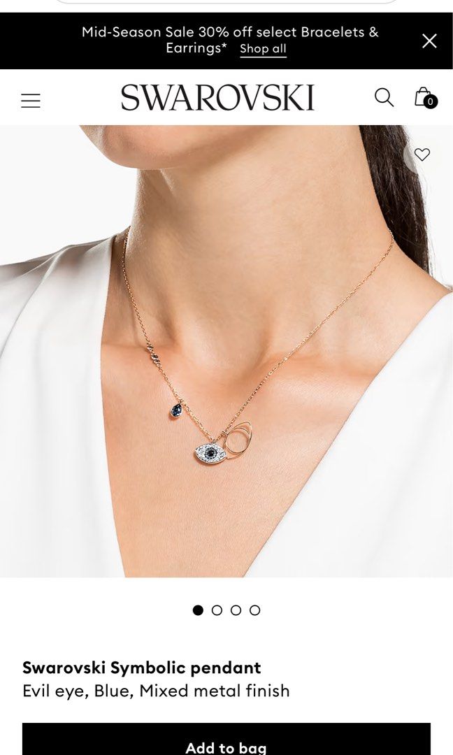 Preloved Swarovski evil eye necklace Women s Fashion Jewelry