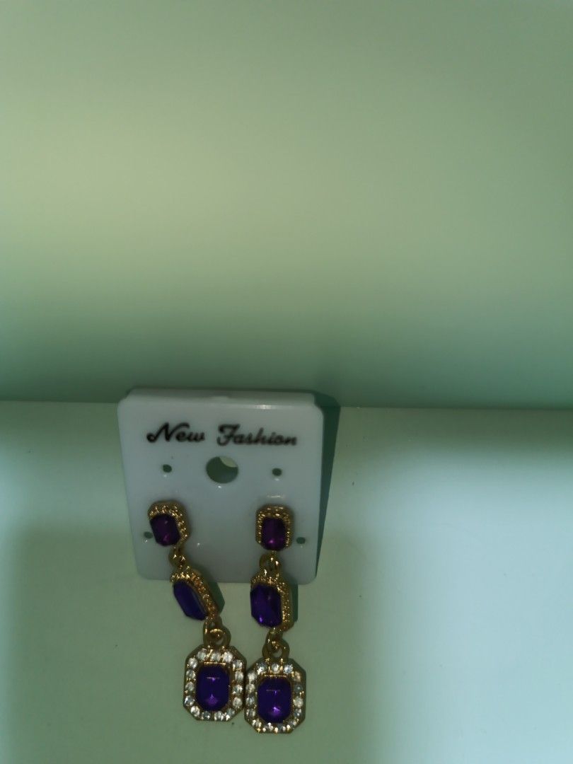 Purple gold earring Women s Fashion Jewelry Organisers