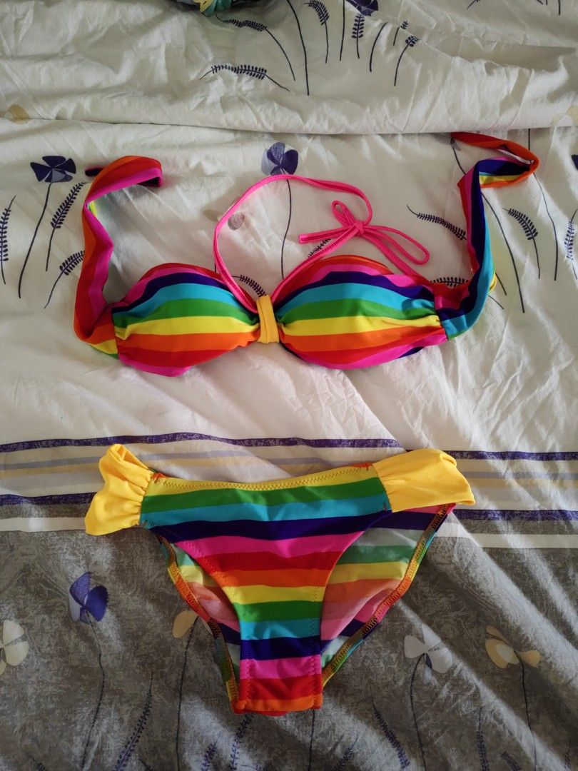 Rainbow bikini swimsuit hotsell