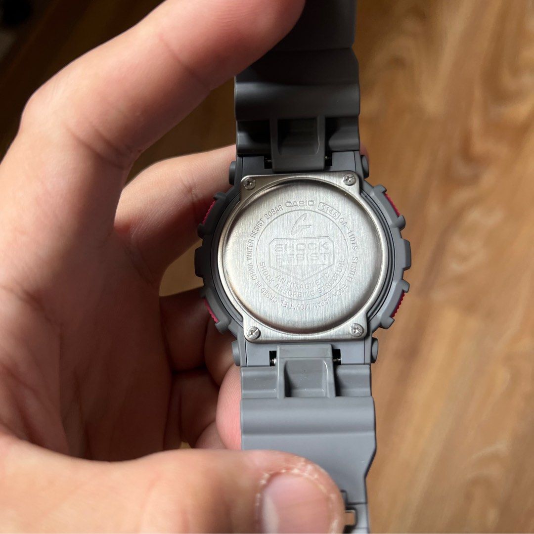 RARE G Shock Grey Pink Analog Digital Grey GA 110TS 8A4JF
