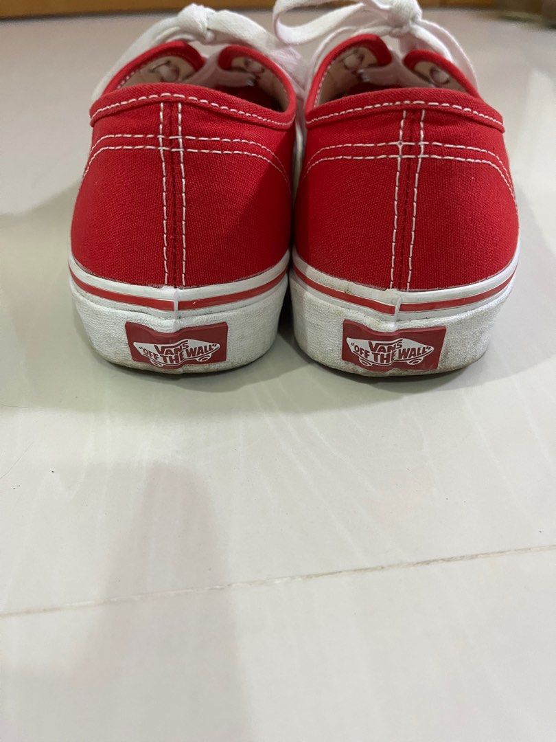 Red Vans shoes Authentic Style VN000EE3RED1 Women s Fashion