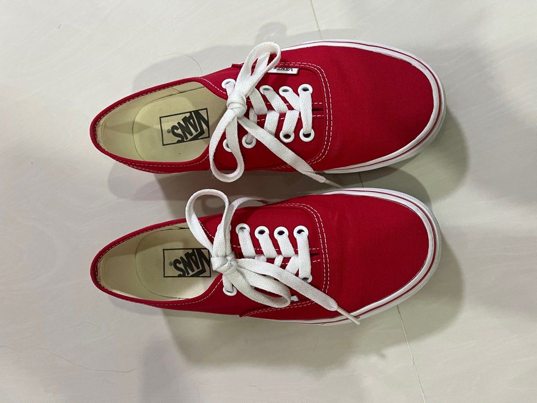 Red best sale authentic vans