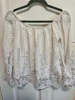 Rue Offshoulder White top