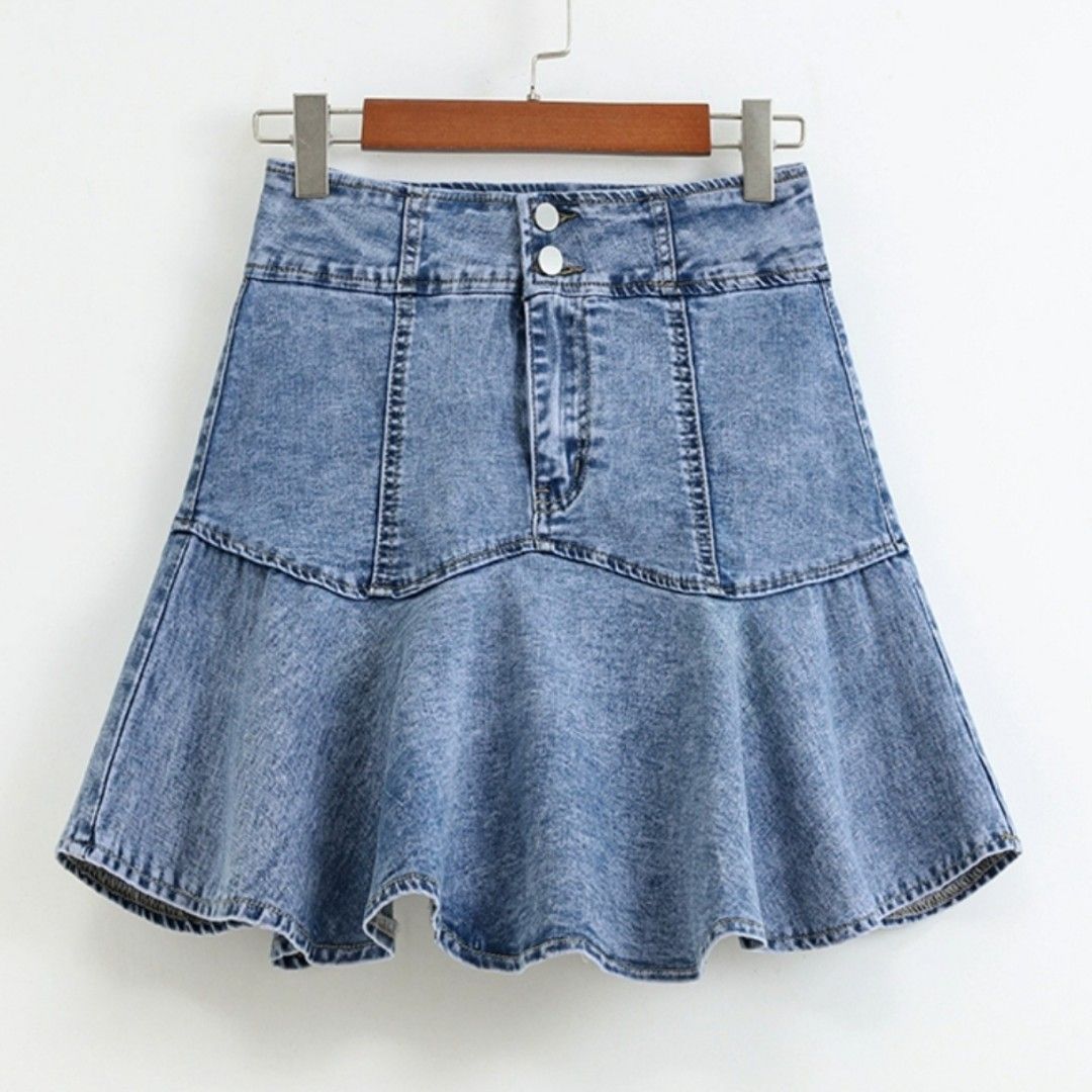 Plus size denim deals skirt 5xl