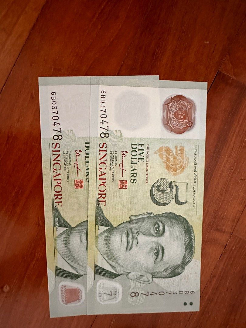 Same Numbers (Category: Currency) located in Singapore. Submitted by scanscant (Listing ID 1259017285, Image 3). Description: Add $2 each piece to face value. Selling as a lot. Thank you..