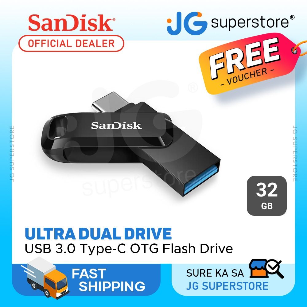 SanDisk 32Go PLASTIC DUAL DRIVE USB Type-C (SDDDC3-032G-G46)