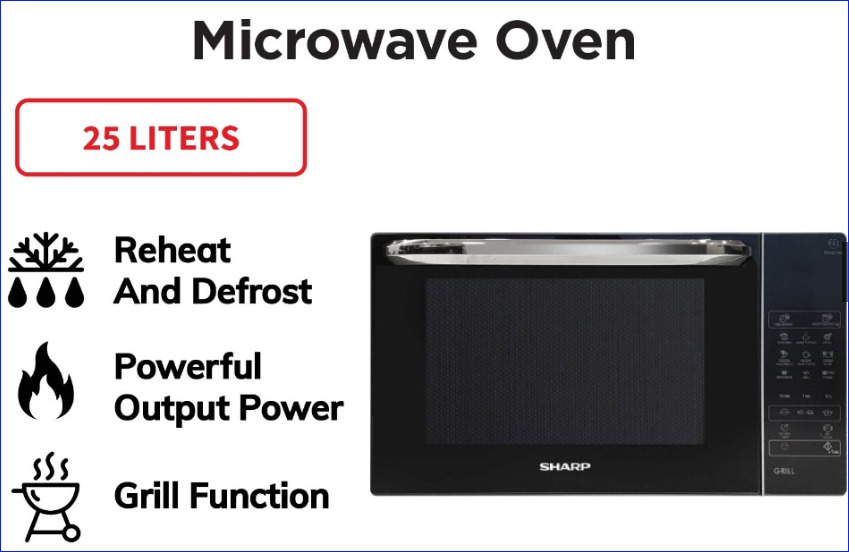 SHARP 20L Microwave with Grill R62E0(S), TV & Home Appliances, Kitchen