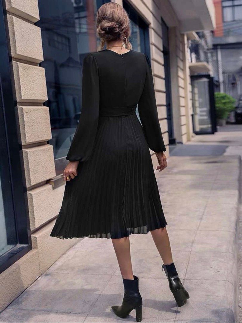 Shein black 2025 midi dress