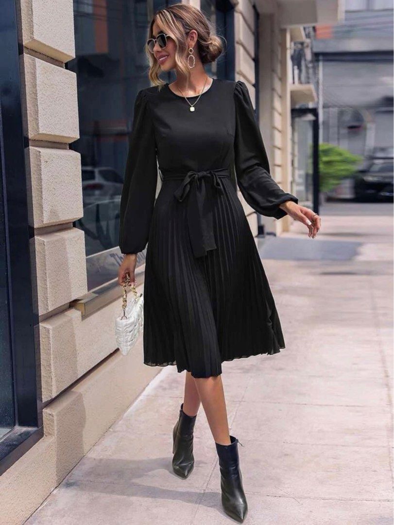 Shein black deals midi dress