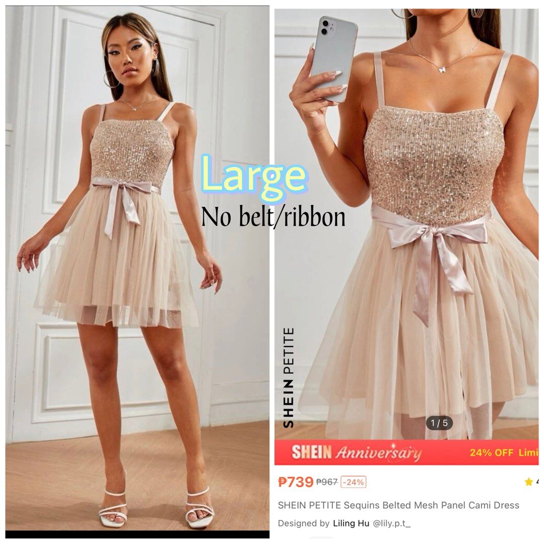 Shein Sequins with Mesh Tutu Skirt for Party and events/ Semi- cocktail  dress, Women's Fashion, Dresses & Sets, Evening dresses & gowns on Carousell