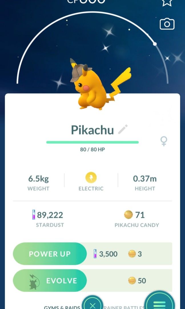 Shiny Detective Pikachu Pokemon GO, Video Gaming, Gaming Accessories