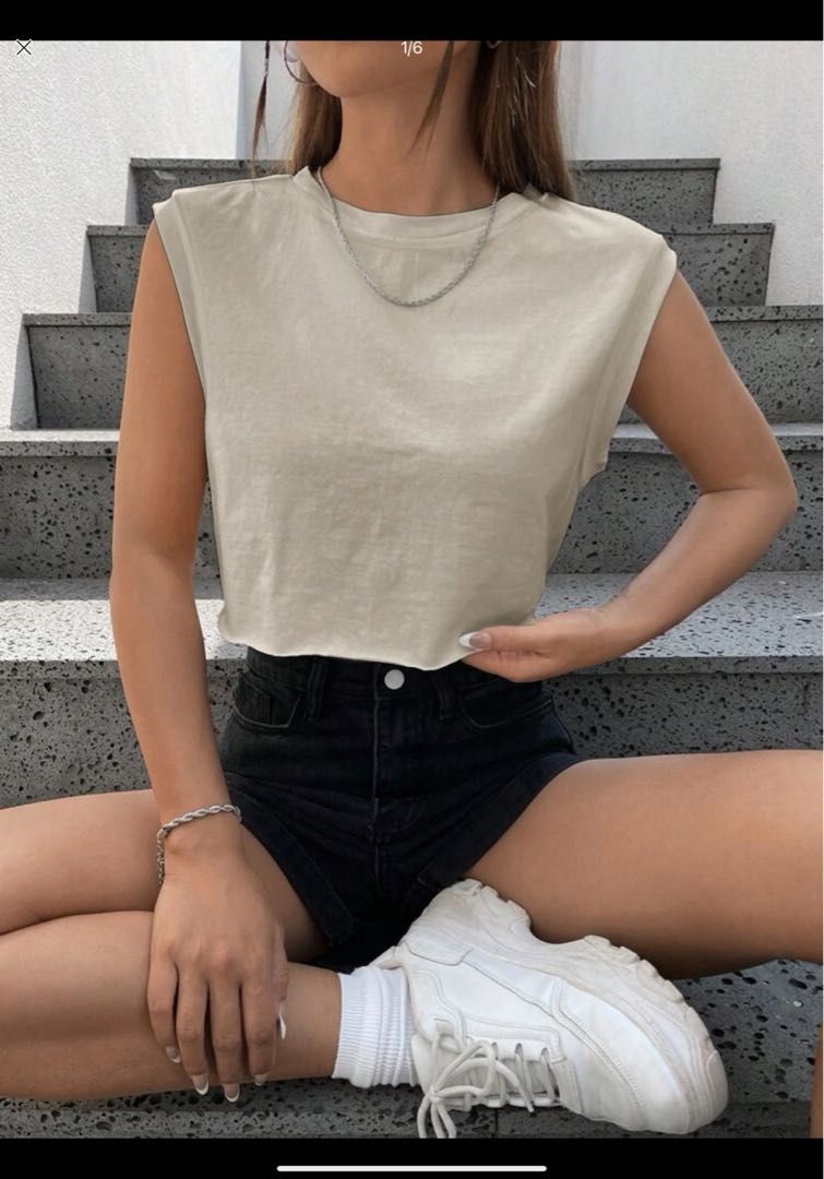 Shoulder Pad Muscle Tank Women s Fashion Tops Other Tops on