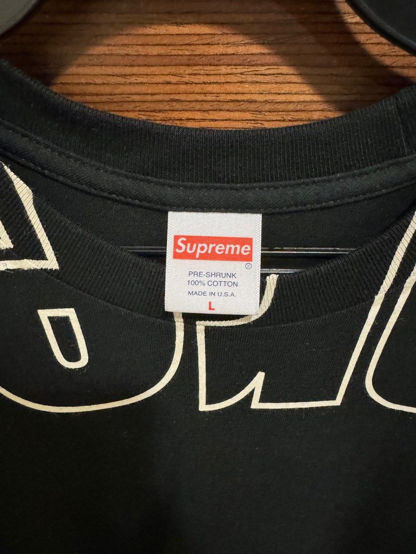 Size L] Supreme Upside Down Tee Black, Men's Fashion, Tops & Sets