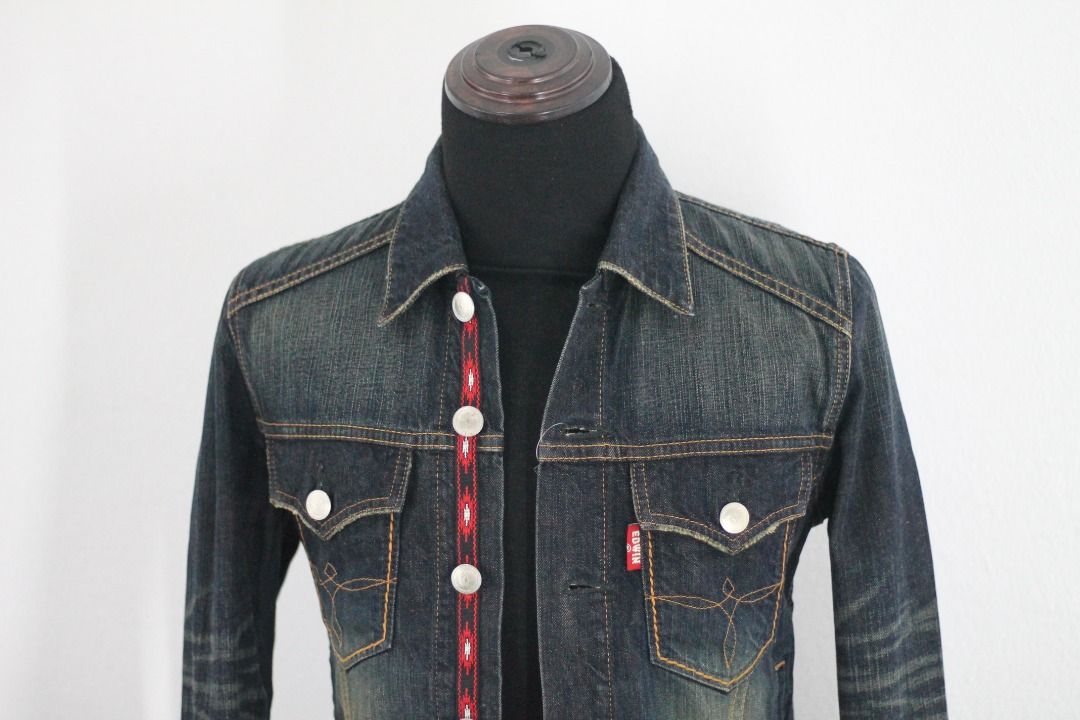 Red denim jacket size 20 hotsell