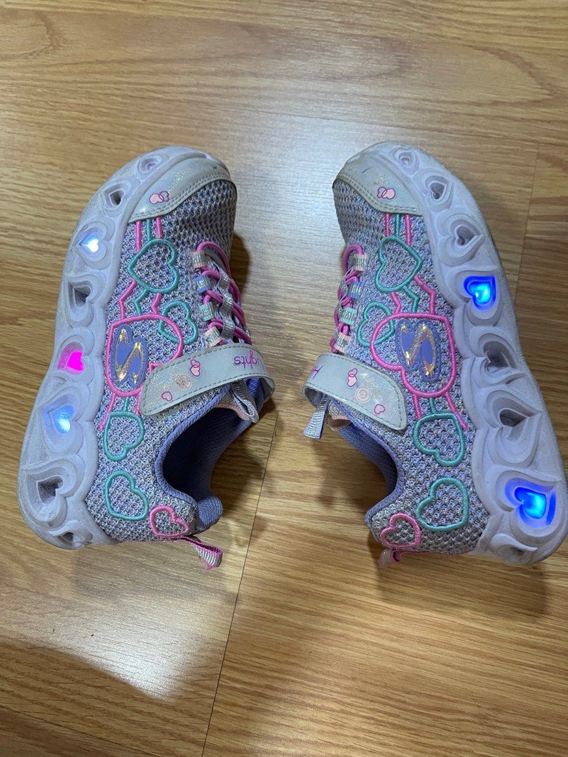 Girl light up sketchers sales