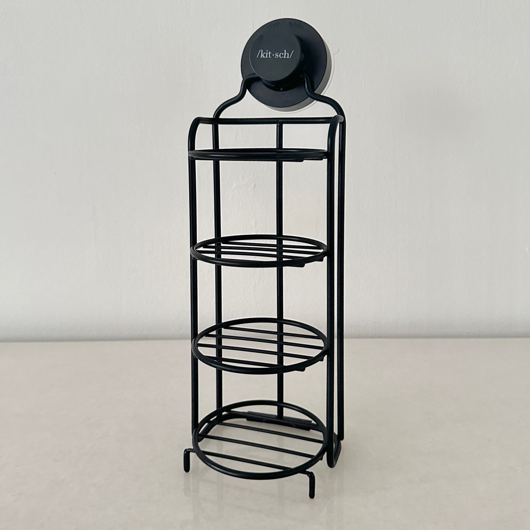 Kitsch Self Draining Shower Caddy with Shelves and Extra Strong Suction Cup