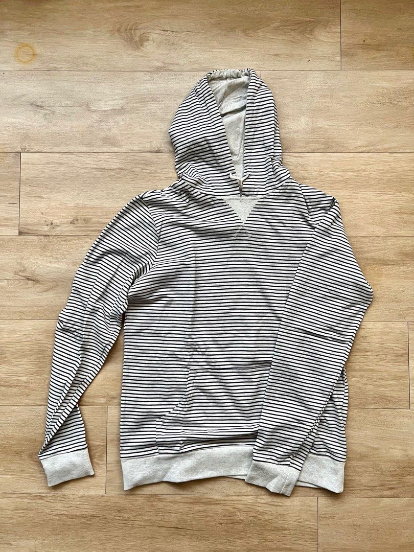 Black and white store striped hoodie mens