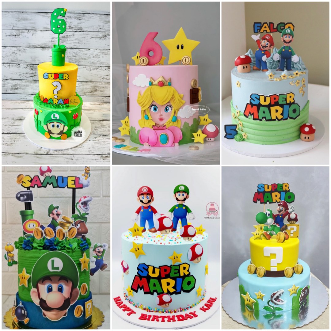 Super Mario birthday cake Luigi cake Princess Peach cake, Food