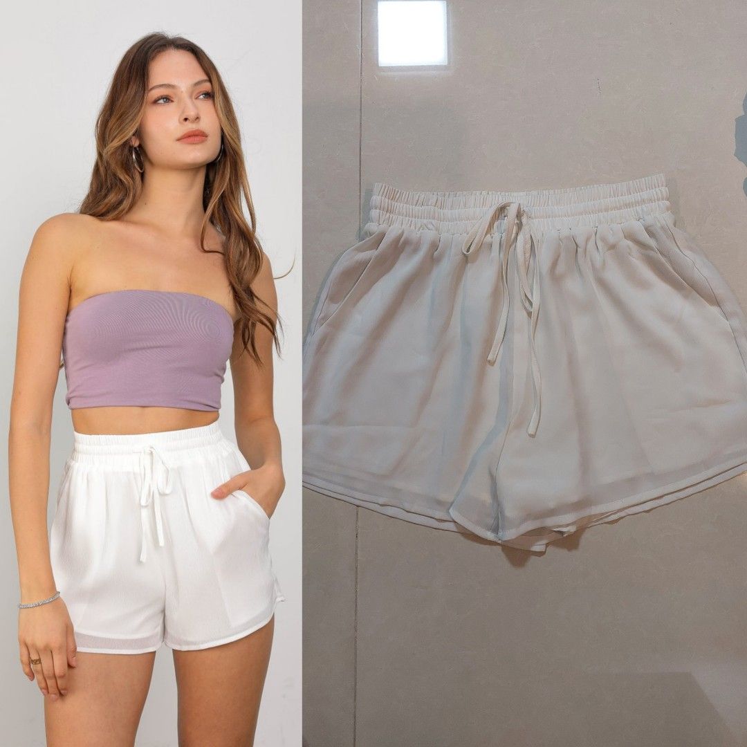 White sheer shorts outlet
