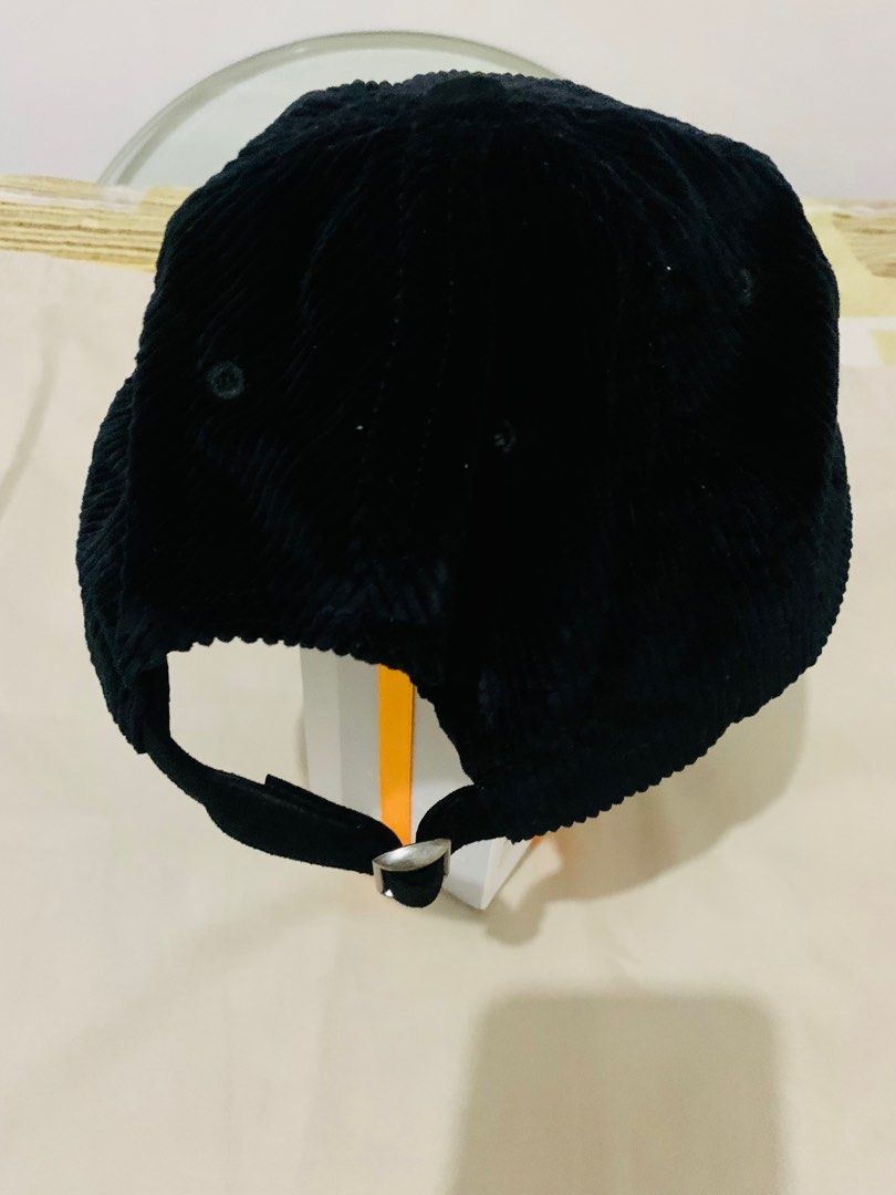 Supreme New York Classic Logo Hat (Category: Caps & Hats) located in Las Pinas. Submitted by FavoriteThings28 (Listing ID 1258999260, Image 2). Description: Authentic. Curdoroy material. Medyo may bali yung brim due to packing . May discoloration din sa cloth material sa loob ng hat, but still stylish and useful. Price + shipping if needed .