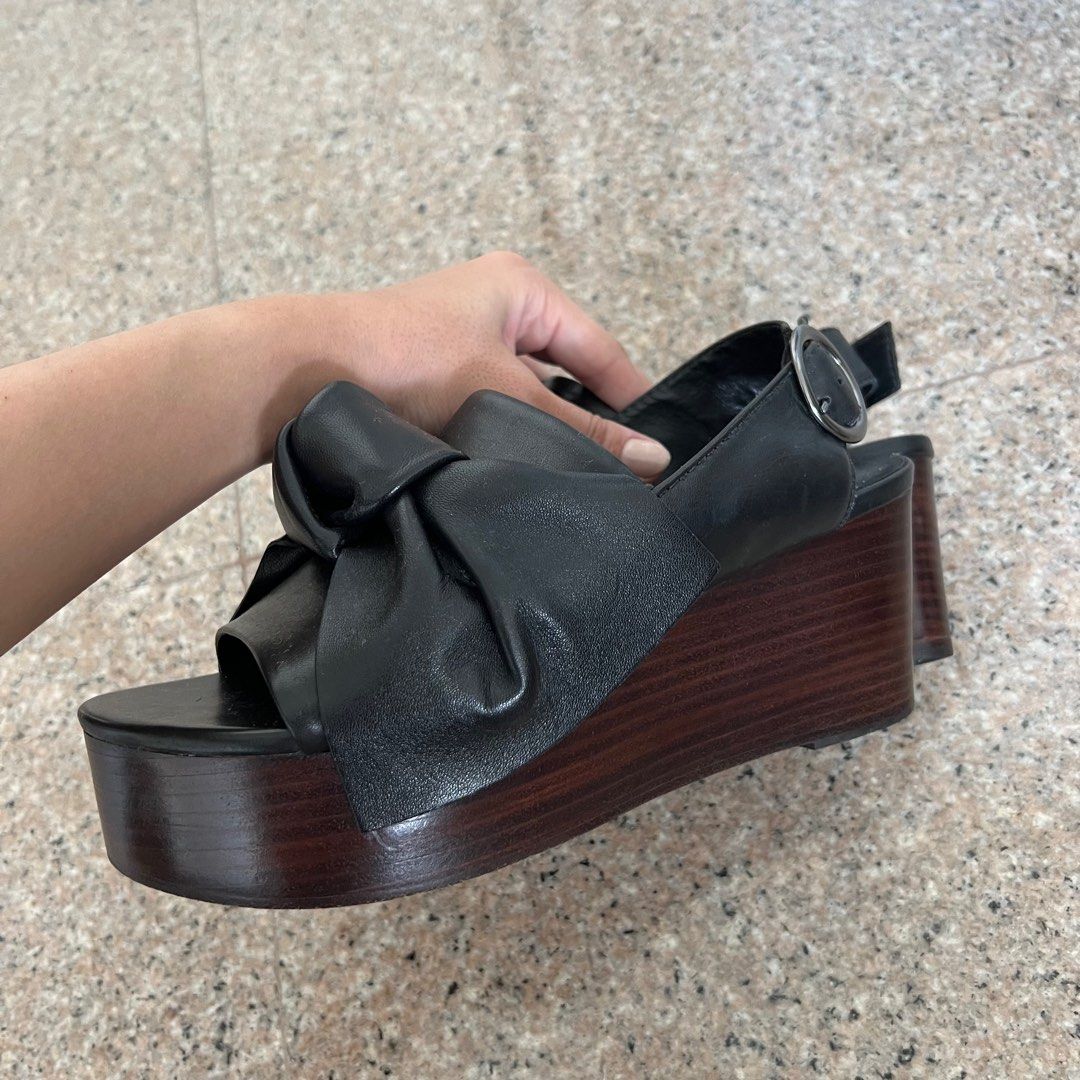Tibi wedge sling back sandals