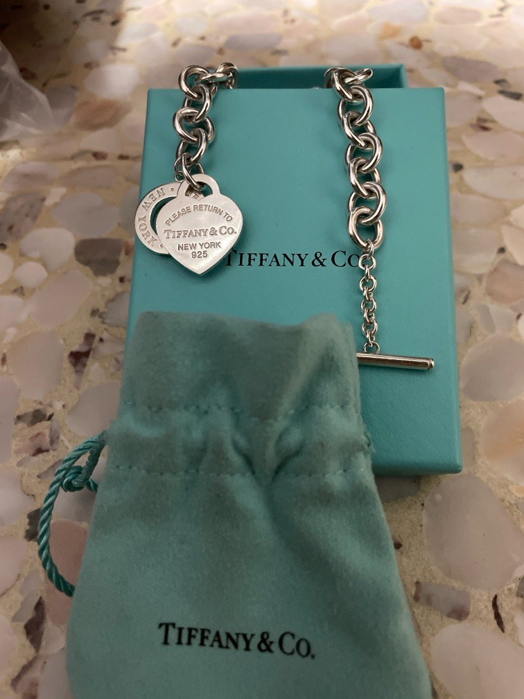 Tiffany Co. Heart Tag Toggle Bracelet Luxury Accessories on