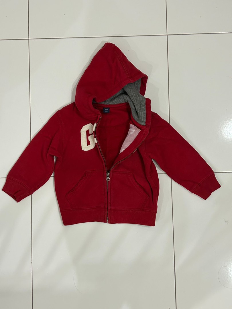 Childrens red zip up hoodie sale