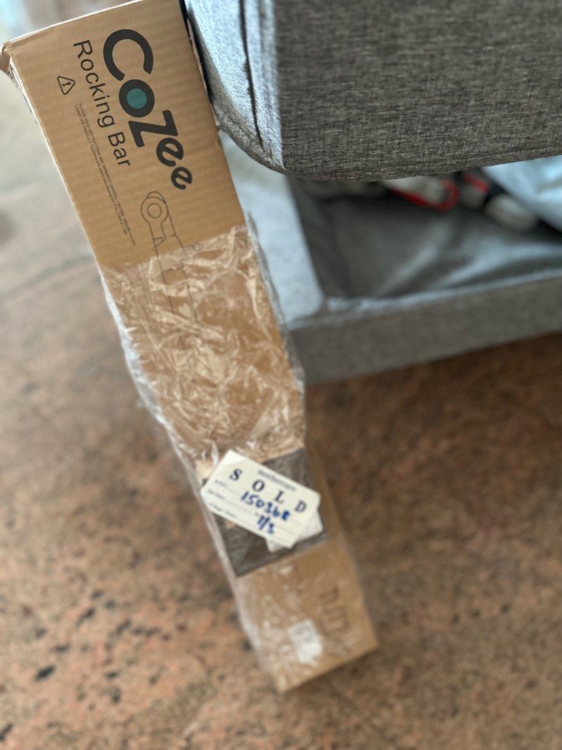 Tutti Bambini Cozee Bedside Crib OakCharcoal with Castors and