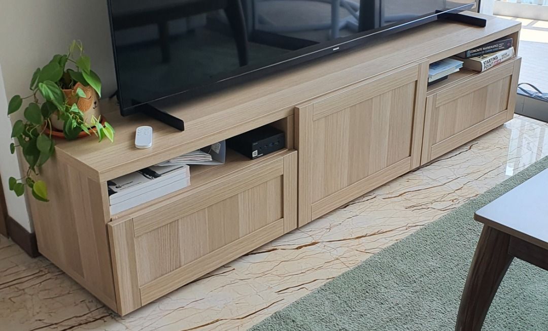 White stained store oak tv unit
