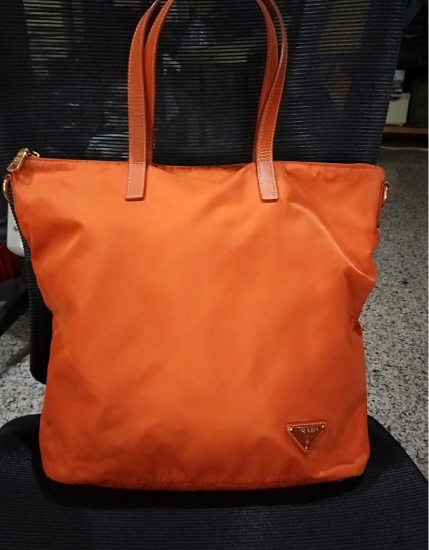 URGENT SALE Authentic Prada Nylon Orange Tote Luxury Bags