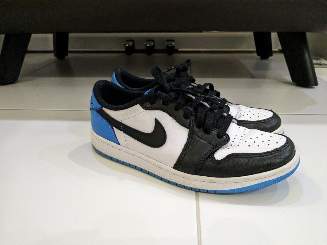 US 8.5 Nike Jordan 1 Retro Low OG Black Dark Powder Blue Men s