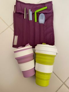 Utensils and Collapsible Cup Set