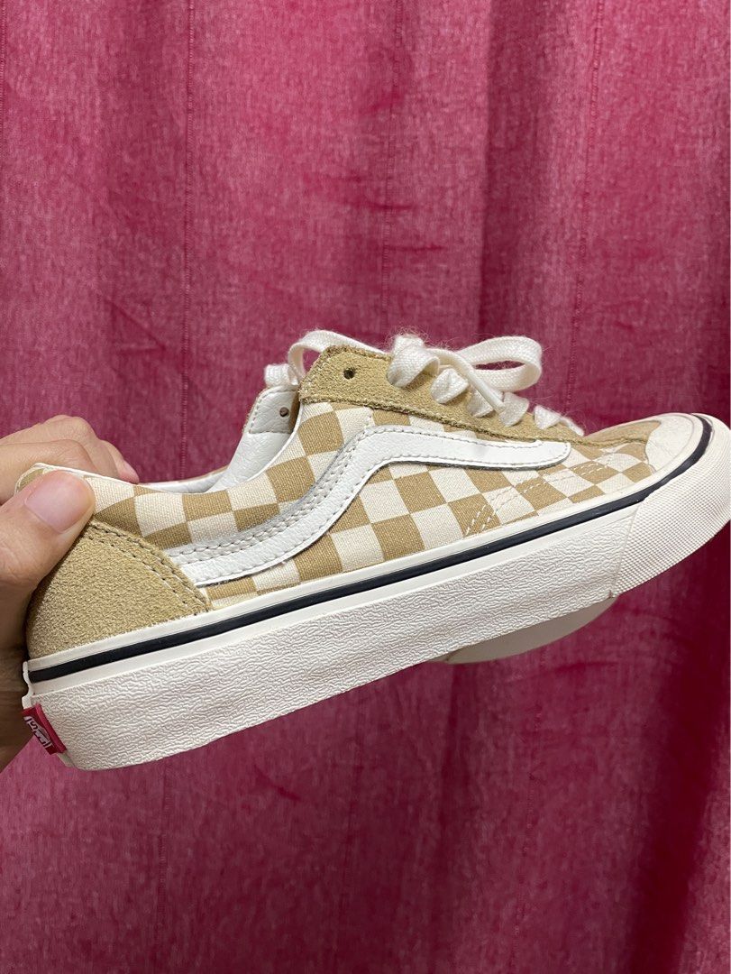 Checkerboard gold vans top