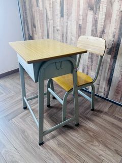 Vintage Old School Study Desk and Chair