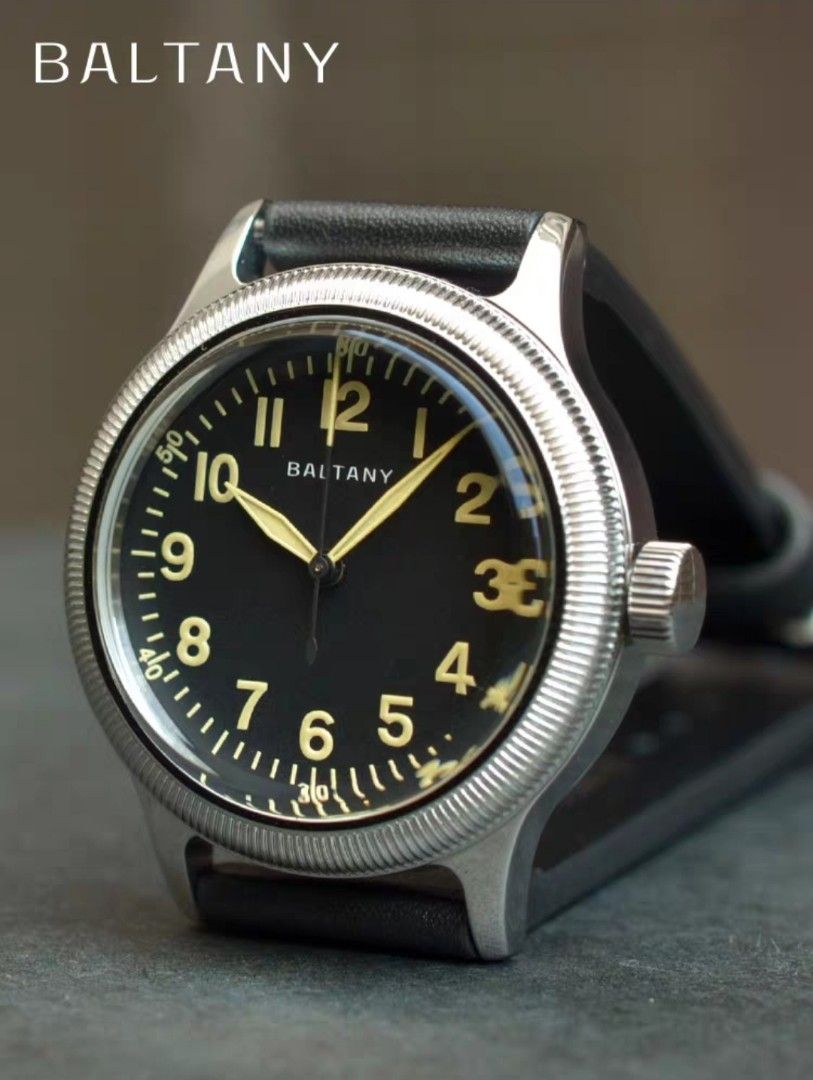Baltany Vintage WWII Military watch with coin edge bezel