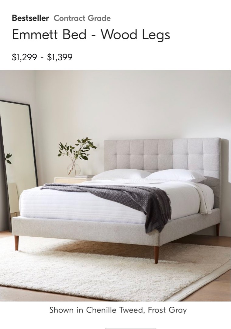 West elm king cheap size bed