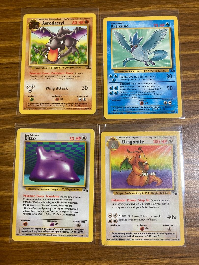 WTT Vintage Fossil Team Rocket Base Set 2 Pokemon Cards (English
