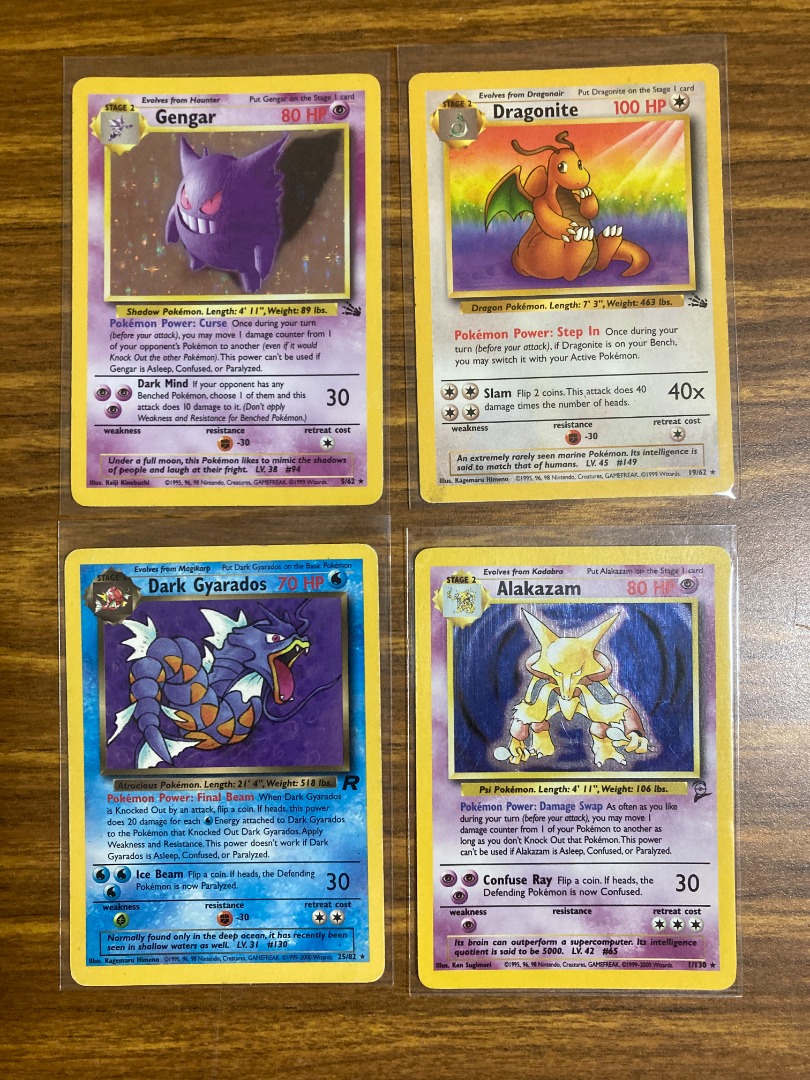 WTT Vintage Fossil Team Rocket Base Set 2 Pokemon Cards (English
