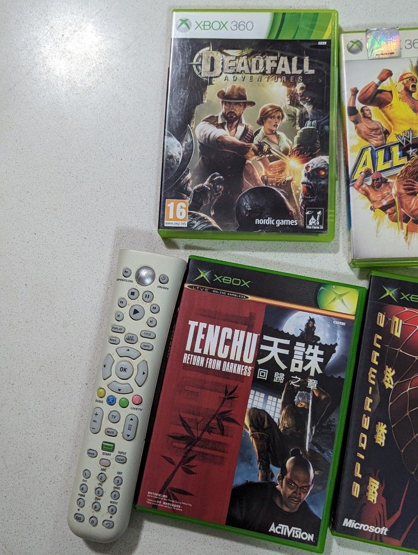 Xbox 360 Games tenchu z original wwf WWE all stars spiderman 2 deadfall  adventures DVD remote xbox 360, Video Gaming, Video Games, Xbox on Carousell